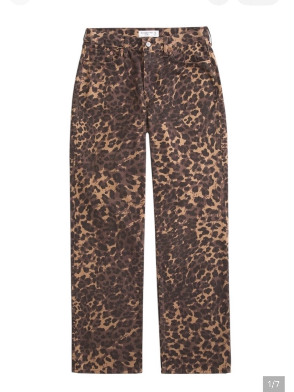 Low rise baggy jeans leopard